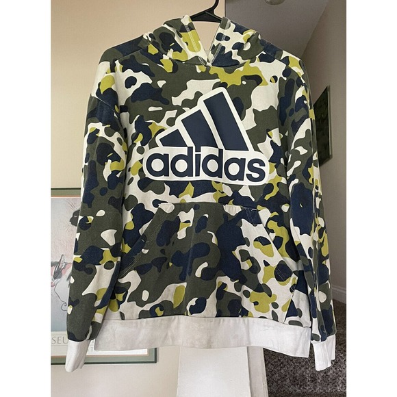 Adidas Boys' Large 14/16 Camo All Over Print Hooded Pullover (Big Kids) - Picture 1 of 6